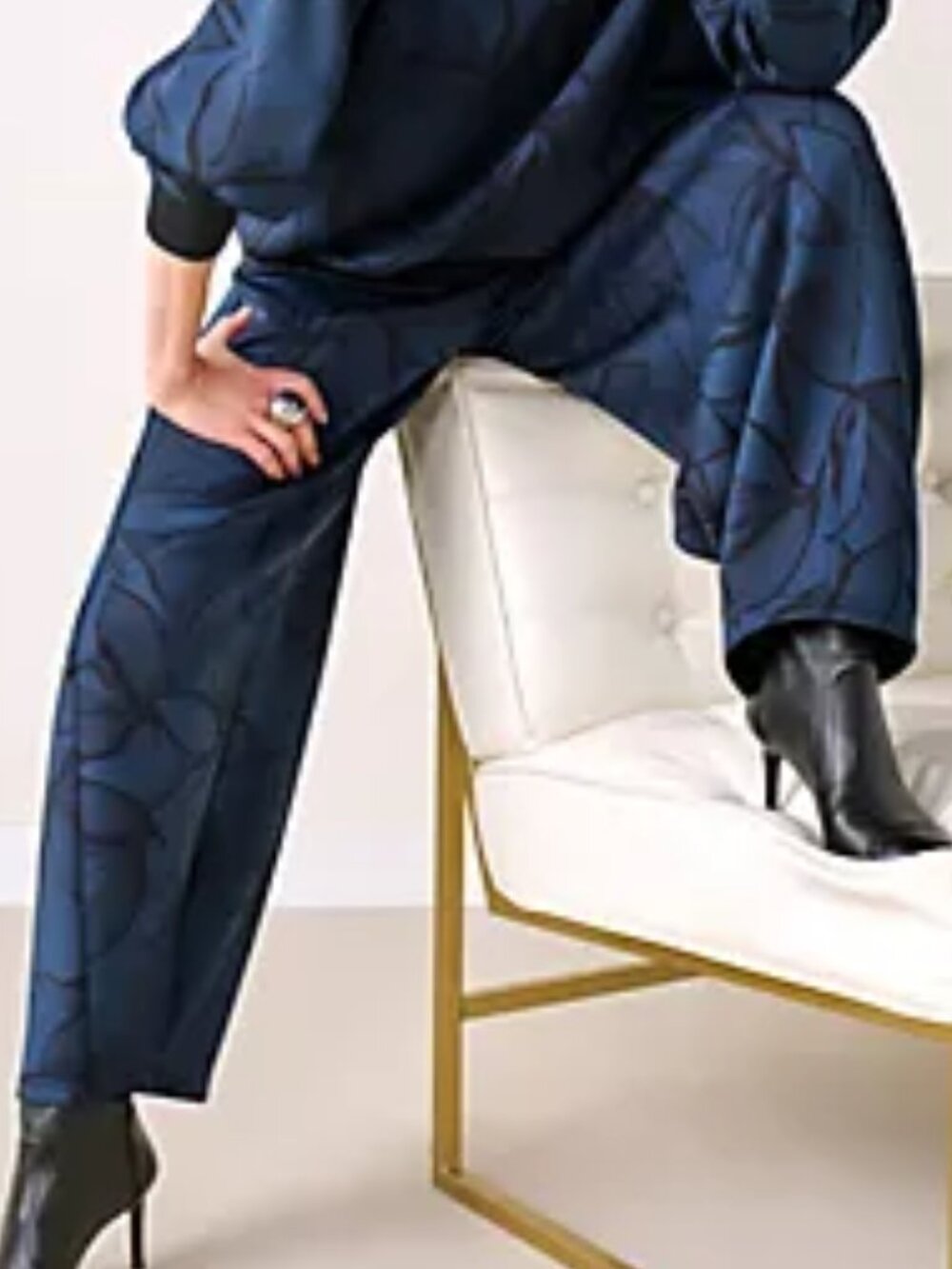 NEW! CARLA ROCKMORE COLLECTION STATEMENT SCUBA SWEATPANTS BARREL LEG sz LP